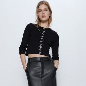 Zara Knit Cardigan Hook Eye Detail NEW SS20